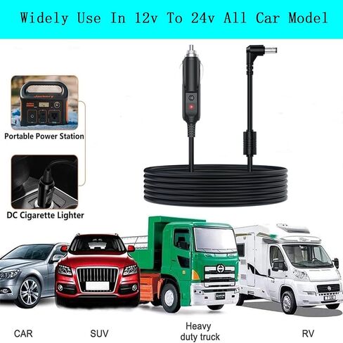 DC Power Cable Compatible with Inogen One g2 g3 g4 g5 Car Charger,for Inogen Car Charger Power Cord Replace BA-306 BA-301 BA-302 BA-303，Equipped with Replaceable Fuses in Kuwait