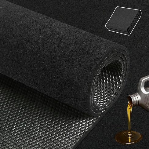 Oil Spill Mat, 64 x 32 Inch Garage Floor Mat Heavy Duty Absorbent Oil Pad for Under Car with Rubber Backing Protects for All Types of Spills, Black, Orange in Kuwait