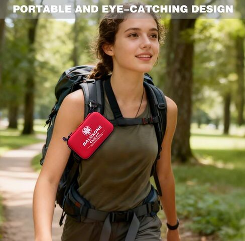 Naloxone Carrying Case Kit, Red Protective Storage Case with Medical id，Fits 2 Pack Nasal Spray,for Opioid Overdose Emergency,Hard Shell & Splash Resistant，（case only） (2) in Kuwait