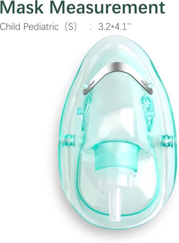 قناع أكسجين من ANSNF مكون من قطعتين للوجه للبالغين مع أنبوب بطول 16.6 سم وحزام مطاطي قابل للتعديل - مقاس S - بدون كوب in Kuwait