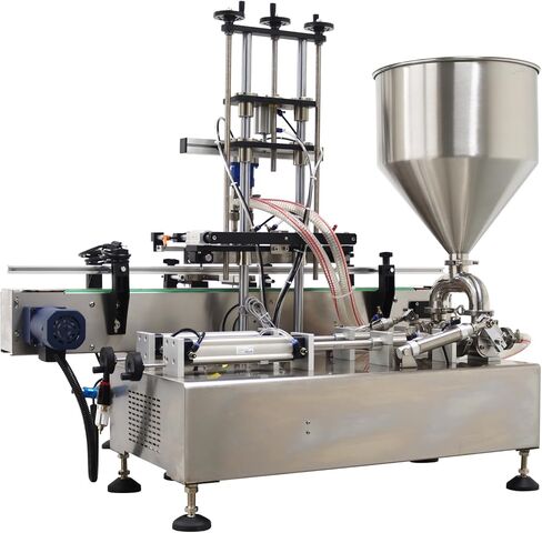 Fully Automatic Paste Filling Machine 10-100ml Paste Filler Machine with Conveyor Belt 8mm Nozzle Double Head for Paste Caviar,Sauce 110V 60hz in Saudi Arabia