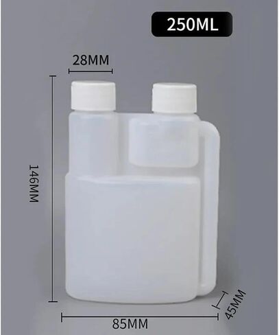 عبوة من زجاجتين للضغط مع زجاج مدمج - قارورة بلاستيكية HDPE مزدوجة الحجرة سعة 250 مل و25 مل، موزع محمول للمشروبات الكحولية والزيوت والسفر والحانات in Kuwait