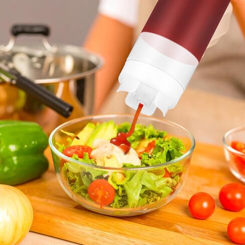 4 قطع من زجاجات الضغط للمطبخ، زجاجة رذاذ سعة 32 أونصة للصلصات والتوابل، زجاجات ضغط مايونيز ذاتية الغلق بدون تنقيط، موزع بهارات مقلوب قابل لإعادة الملء للمطعم، أبيض in Saudi Arabia