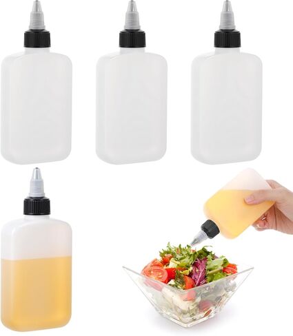 4Pcs Travel Oil Bottle, 4.5oz Small Camping Oil Container Squeeze Bottle for Camping & Cooking Leak Proof Dispenser, Travel Size Liquid Containers for Cooking in Saudi Arabia