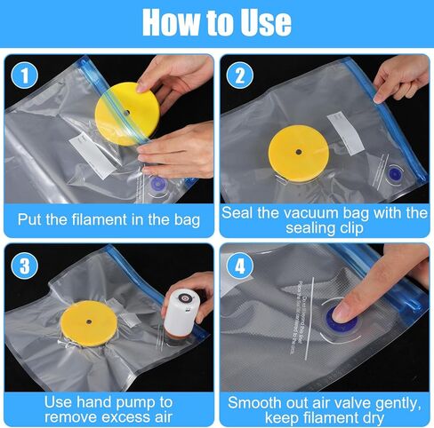 70Pcs 3D Printer Filament Storage Bags, 13.4 x 11.8 Inch Reusable Transparent Sealed Bags with Cobalt Free Humidity Indicator Cards, 3D Filament Vacuum Bags for Keeping Files Dry in Saudi Arabia