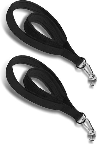 حلقات البيلاتيس مناسبة للأجهزة النغمية والمصلحة، أشرطة بيلاتيس مبطنة ناعمة بحلقة مزدوجة مع محول قفل على شكل حرف T، مع خطافات كبس، وأشرطة على شكل حرف D لملحقات تمارين اليوغا والجيم المنزلي (قطعتان) in Kuwait