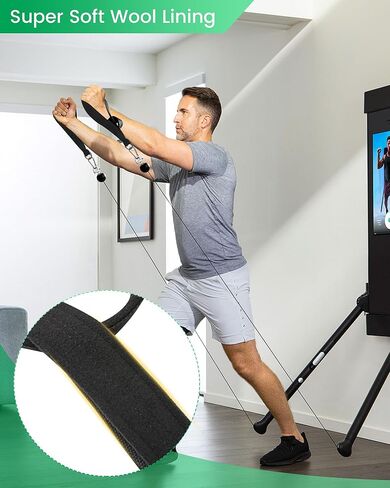 حلقات البيلاتيس مناسبة للأجهزة النغمية والمصلحة، أشرطة بيلاتيس مبطنة ناعمة بحلقة مزدوجة مع محول قفل على شكل حرف T، مع خطافات كبس، وأشرطة على شكل حرف D لملحقات تمارين اليوغا والجيم المنزلي (قطعتان) in Kuwait