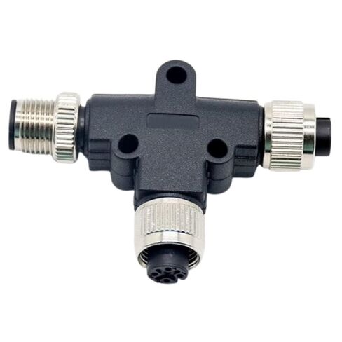 موصل M12 T-Type، رمز ذكر إلى أنثى محول غير مقفول مقاوم للماء IP67 مستشعر قابل للتركيب الميداني لمحول قابس مستشعر الطيران الصناعي (4-PIN) in Kuwait