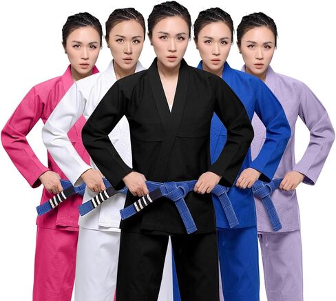 JUST YEARN BJJ GI، فتاة شابة IBJJF للنساء البرازيلي جيوجيتسو جي كيمونو حزام قماش مغسول مسبقًا غير متضمن. in Kuwait