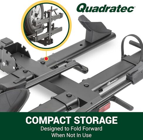 حامل دراجة Quadratec Deluxe 2-Bike Hitch Mount للدراجات الإلكترونية - يدعم الدراجات الكهربائية الثقيلة والإطارات الدهنية بعرض يصل إلى 4 بوصات - ميزة التأرجح والطي - يناسب جيب رانجلر وسيارات الدفع الرباعي والمركبات الترفيهية والشاحنات والمقطورات in Saudi Arabia