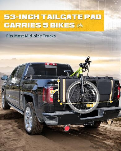 Trumgeta 53" Thick Tailgate Bike Pad Best Match for Mid Size Pickups, for Mountain Bikes, BMX, Truck Tailgate Cover with Reflective Strips & Tool Pockets in Saudi Arabia