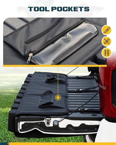 Trumgeta 53" Thick Tailgate Bike Pad Best Match for Mid Size Pickups, for Mountain Bikes, BMX, Truck Tailgate Cover with Reflective Strips & Tool Pockets in Saudi Arabia