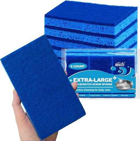 إسفنجات المطبخ من هوميكسل 12 قطعة، إسفنجة أطباق مضادة للخدش، آمنة على أواني الطبخ غير اللاصقة، إسفنجات تنظيف مزدوجة الجوانب للمطبخ، المنزل، الحمام والمزيد in Kuwait
