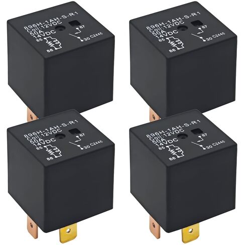 Automotive Relay 896H-1AH-S-R1 (Pack of 4) - 12VDC Coil, 50A 14VDC SPST-NO Relay for High Current Applications in Saudi Arabia