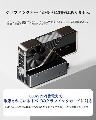 ‌aoostar AG02 EGPU Dock مع 800W PSU ، OCULINK & TGX Hot -SWAP دعم - تصميم إطار مفتوح ، توافق عالمي مع GPU للألعاب MINI PC/LAPTOP و 3D Rendering‌ in Kuwait