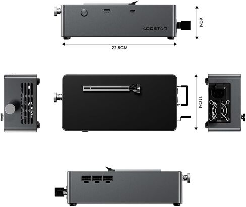 ‌aoostar AG02 EGPU Dock مع 800W PSU ، OCULINK & TGX Hot -SWAP دعم - تصميم إطار مفتوح ، توافق عالمي مع GPU للألعاب MINI PC/LAPTOP و 3D Rendering‌ in Kuwait
