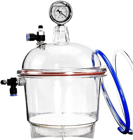 COYEUX 150mm Vacuum Desiccator, Laboratory Transparent Drying Equipment, with Pressure Gauge, Double Valve, for Laboratory Research Vacuum Drying Storage in Kuwait