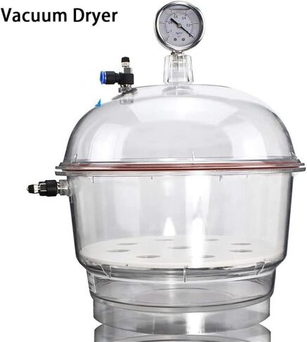 COYEUX 150mm Vacuum Desiccator, Laboratory Transparent Drying Equipment, with Pressure Gauge, Double Valve, for Laboratory Research Vacuum Drying Storage in Kuwait
