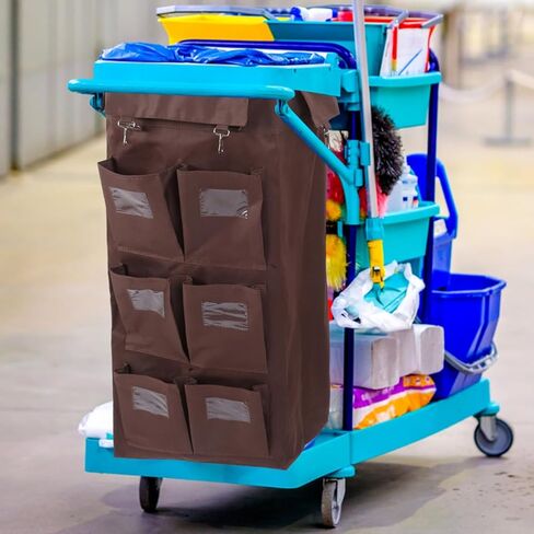 BESTYASH Janitorial Cleaning Cart Bag High Capacity Leakproof Hanging Garbage Bag Commercial Cleaning Organizer for Hotel Housekeeping Cart 33.46X15.35X10.43In in Saudi Arabia