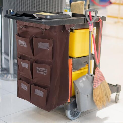 BESTYASH Janitorial Cleaning Cart Bag High Capacity Leakproof Hanging Garbage Bag Commercial Cleaning Organizer for Hotel Housekeeping Cart 33.46X15.35X10.43In in Saudi Arabia