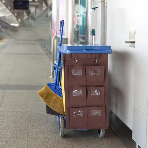 BESTYASH Janitorial Cleaning Cart Bag High Capacity Leakproof Hanging Garbage Bag Commercial Cleaning Organizer for Hotel Housekeeping Cart 33.46X15.35X10.43In in Saudi Arabia