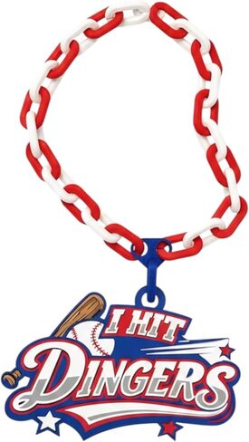 I Hit Dingers Home Run Hype Chain for Youth Baseball & Softball – 3D Printed Oversized Turnover Chain for Dugout Celebrations, Team MVP Award, Lightweight & Durable Sports Accessory in Saudi Arabia