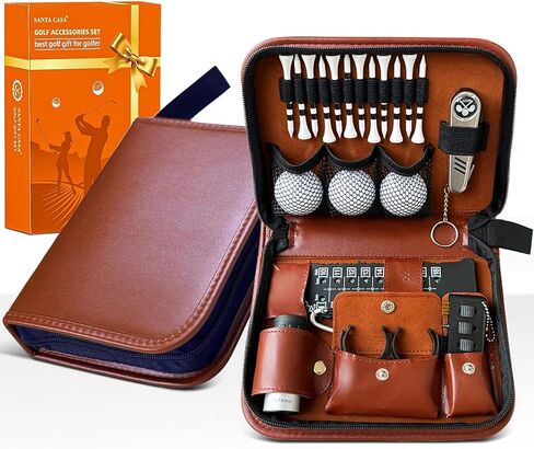 مجموعة هدايا الجولف من سانتا كاسا - ملحقات جولف كاملة للرجال والنساء، مع 3 كرات جولف، وحقيبة حقيبة، ومحدد المدى، وتي شيرتات، وفرشاة، وسكين ديفت، ومشبك الكرة، وإكسسوارات الجولف الأساسية in Kuwait