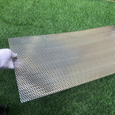 19 Gauge 30"x15" Perforated Metal Sheets Expanded Metal Mesh Opening 35% Hole 5mm 0.2"(About 1/5") Perforated Stainless Steel Sheet 304 Stainless Steel Mesh Screen Panel Decorati Plate in Kuwait
