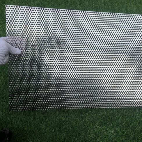 19 Gauge 30"x15" Perforated Metal Sheets Expanded Metal Mesh Opening 35% Hole 5mm 0.2"(About 1/5") Perforated Stainless Steel Sheet 304 Stainless Steel Mesh Screen Panel Decorati Plate in Kuwait