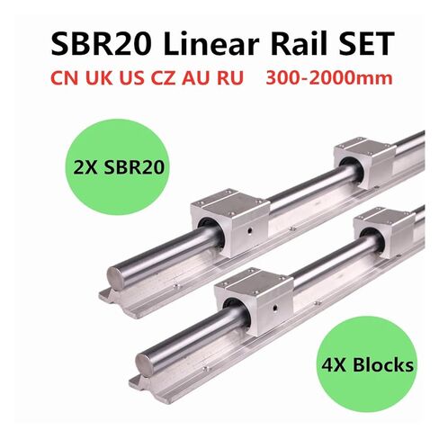 2 pcs SBR20 200-2000mm Linear Guides and 4 pcs SBR20UU Linear Bearing Blocks for CNC Parts 20mm Linear Guides(200mm) in Saudi Arabia