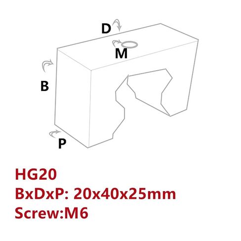 4-Piece Set of Fixing Blocks HG15 and HG20 Linear Guide retaining Rings(HG20 Fixed Block) in Saudi Arabia