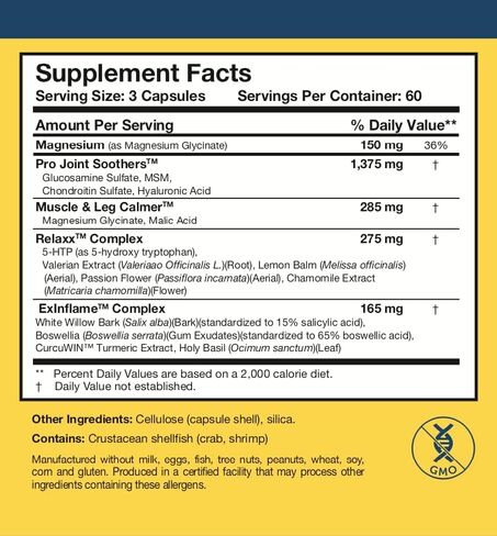 Researched Nutritionals Soothe & Relaxx - Soft Tissue, Muscle + Support Supplement - A Gentle Health Supplement for Calming Relief - Soothe Your Body + Mind (180 Capsules) in Kuwait