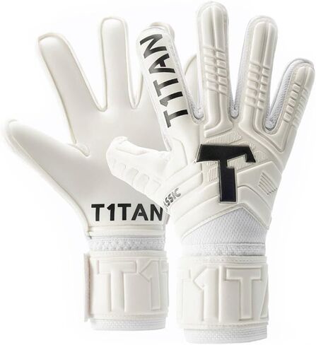 قفازات كرة القدم T1TAN Classic 1.0 White-Out Junior (FP) للأطفال - قفازات حارس المرمى لحارس المرمى - كرة القدم - الأطفال والشباب - مع حماية الأصابع in Kuwait