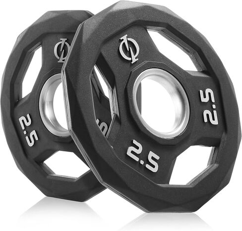 Philosophy Gym Set of 2 Rubber Coated Olympic Grip Weight Plates - 2-in Olympic Plates Black in Kuwait