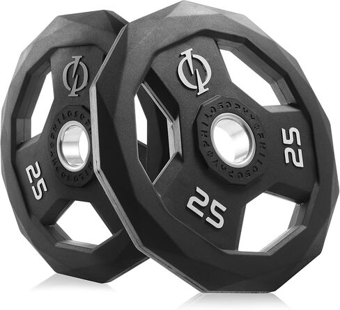 Philosophy Gym Set of 2 Rubber Coated Olympic Grip Weight Plates - 2-in Olympic Plates Black in Saudi Arabia