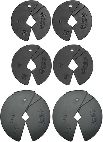 Micro Gainz 6 Piece Set of 1LB, 1.25LB, & 2.5LB Dumbbell Fractional Weight Plates (2 of each size plate), Designed for Dumbbell Training, Made In USA in Kuwait
