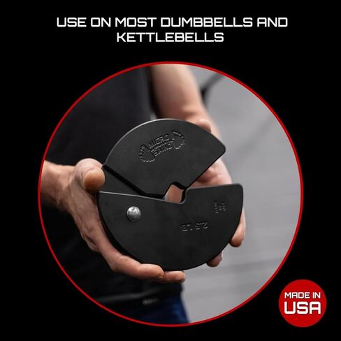 Micro Gainz 6 Piece Set of 1LB, 1.25LB, & 2.5LB Dumbbell Fractional Weight Plates (2 of each size plate), Designed for Dumbbell Training, Made In USA in Kuwait