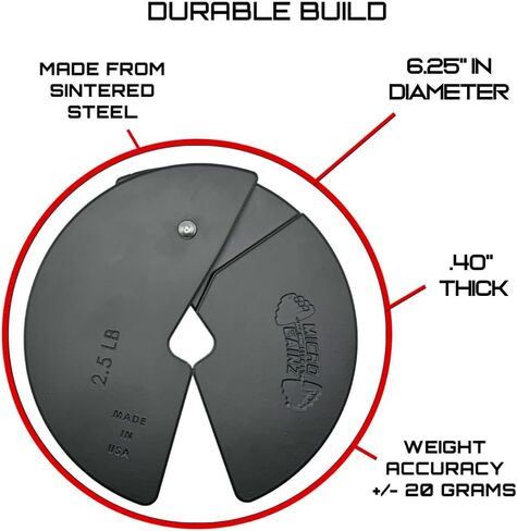 Micro Gainz 6 Piece Set of 1LB, 1.25LB, & 2.5LB Dumbbell Fractional Weight Plates (2 of each size plate), Designed for Dumbbell Training, Made In USA in Kuwait