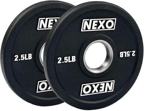 NEXO 2.5LB Matte Black Rubber Bumper Plate Pair - Premium Matte Finish 2x 2.5LB Cross Training Weight Plates in Kuwait