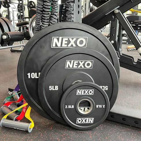 NEXO 2.5LB Matte Black Rubber Bumper Plate Pair - Premium Matte Finish 2x 2.5LB Cross Training Weight Plates in Kuwait