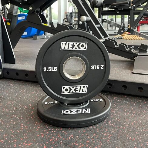 NEXO 2.5LB Matte Black Rubber Bumper Plate Pair - Premium Matte Finish 2x 2.5LB Cross Training Weight Plates in Kuwait