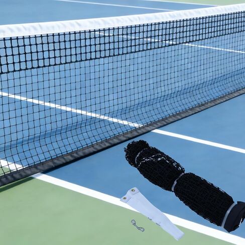Professional Tennis Net 42ft x 3.5ft | Double Layer Woven Tennis Court Net Replacement with 6mm Cable & Poles | Heavy Duty UV/Waterproof Net for Club, Coach & Backyard in Saudi Arabia
