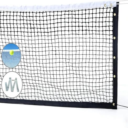 Handmade Professional Tennis Net 42ft x 3.5ft | Official Court Replacement with 4.0cm Mesh & 6mm Cable | Heavy Duty UV & Waterproof Net for Clubs, Tournaments & Backyard | Portable Tennis Net System in Saudi Arabia