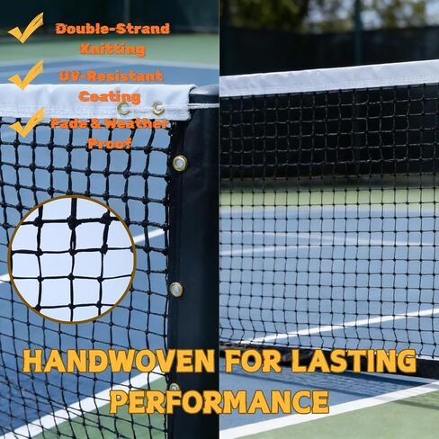 Handmade Professional Tennis Net 42ft x 3.5ft | Official Court Replacement with 4.0cm Mesh & 6mm Cable | Heavy Duty UV & Waterproof Net for Clubs, Tournaments & Backyard | Portable Tennis Net System in Saudi Arabia