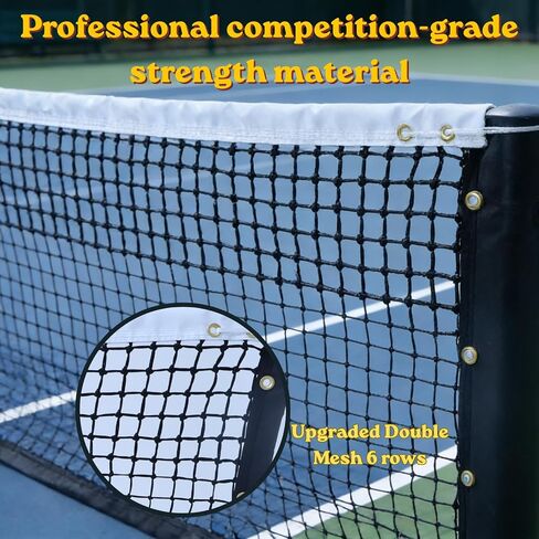 Handmade Professional Tennis Net 42ft x 3.5ft | Official Court Replacement with 4.0cm Mesh & 6mm Cable | Heavy Duty UV & Waterproof Net for Clubs, Tournaments & Backyard | Portable Tennis Net System in Saudi Arabia