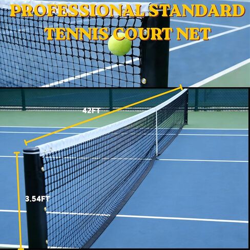 Handmade Professional Tennis Net 42ft x 3.5ft | Official Court Replacement with 4.0cm Mesh & 6mm Cable | Heavy Duty UV & Waterproof Net for Clubs, Tournaments & Backyard | Portable Tennis Net System in Saudi Arabia