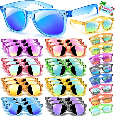 Joycover Kids Sunglasses Bulk, Party Favor for Kids 4-8, 16PCS Translucent Sunglasses for Kids with UV 400 Protection, Gifts for Pool Birthday Party Supplies in Kuwait
