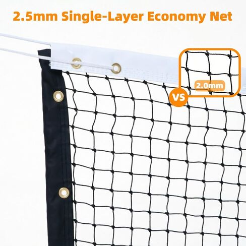 Professional Tennis Net 42ft x 3.5ft – Single Layer Heavy-Duty Court Replacement Net with 6mm Steel Cable & Complete Accessories | UV/Water-Resistant, Ideal for Court Contractors & Schools in Saudi Arabia
