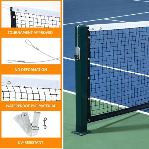 Professional Tennis Net 42ft x 3.5ft – Single Layer Heavy-Duty Court Replacement Net with 6mm Steel Cable & Complete Accessories | UV/Water-Resistant, Ideal for Court Contractors & Schools in Saudi Arabia