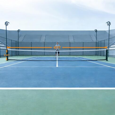 Professional Tennis Net 42ft x 3.5ft – Single Layer Heavy-Duty Court Replacement Net with 6mm Steel Cable & Complete Accessories | UV/Water-Resistant, Ideal for Court Contractors & Schools in Saudi Arabia
